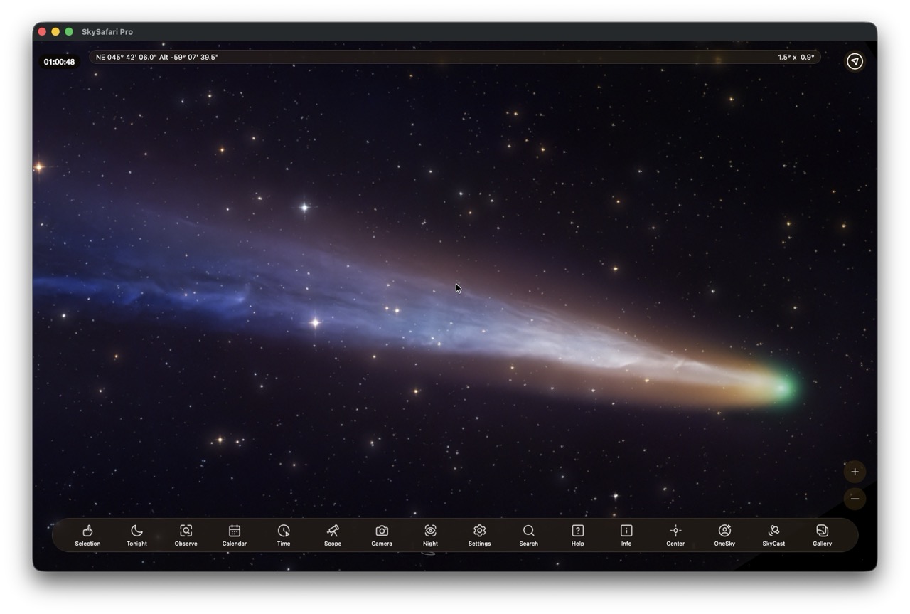 SkySafari 8 Pro Comet Image Import